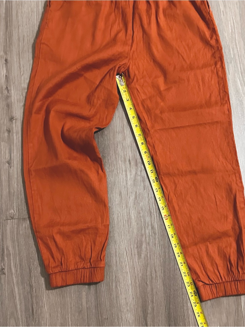 Express Linen Pants Rust Color Hi Rise - Picture 6 of 10